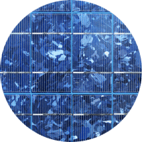 Close up of a polycrystalline solar cell