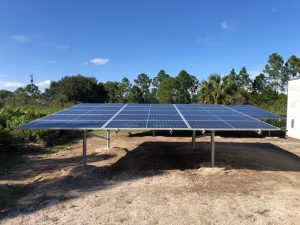Bifacial panels on a ground mount over sand